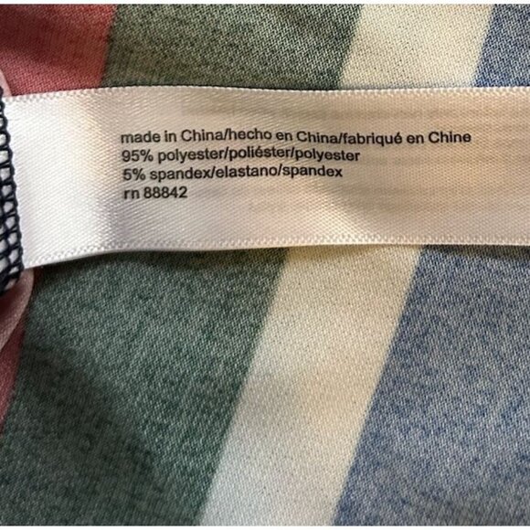 NEW Eloquii A-Line Dress Rainbow Striped Puff Sleeves Women Plus Size 20 Stretch - Picture 12 of 13